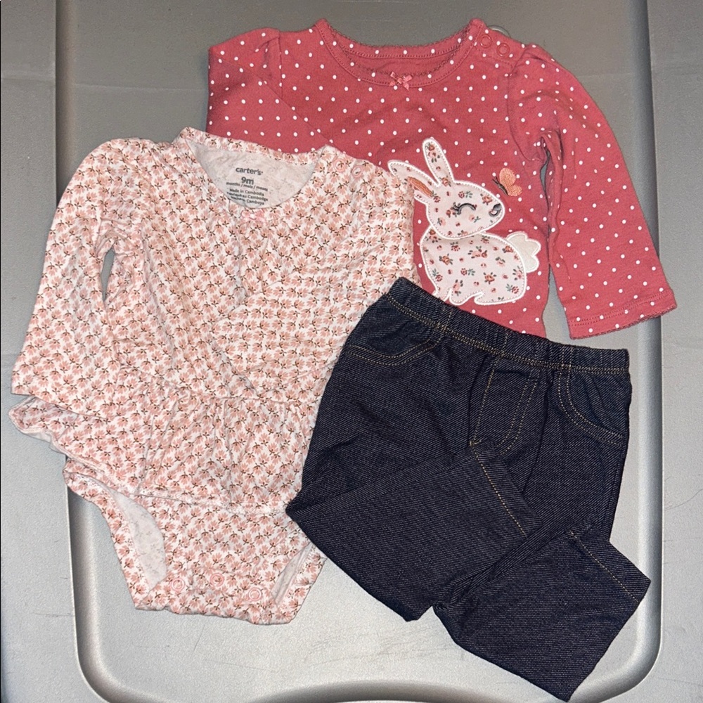 Carter's Pink and White Baby Outfit Set